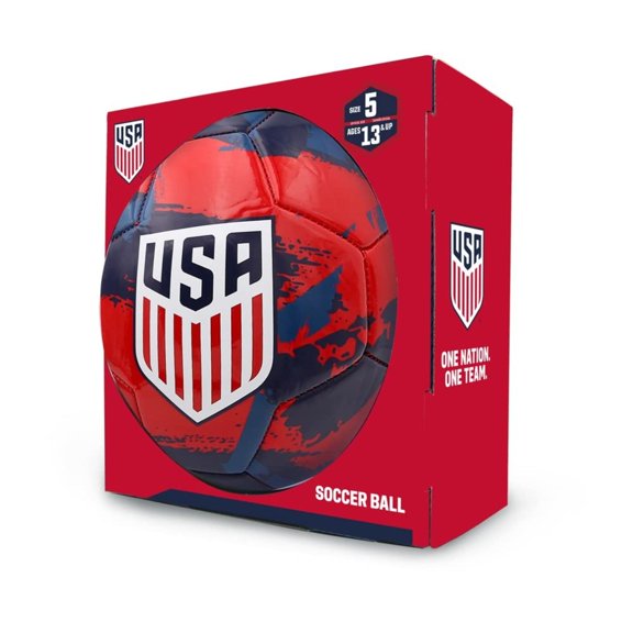 Icon Sports Officially Licensed U.S. Soccer, Size 5 Regulation Soccer Ball, Non-Toxic Patterned PVC, Navy Brush for Adults & Kids