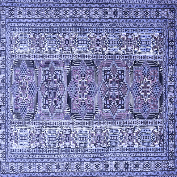 Ahgly Company Indoor Square Persian Blue Traditional Area Rugs, 6' Square