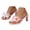 Pink, variant on Dakaela Women’s Floral Kittens Heeled Sandals 2.16 Inch Heels Open Square Toe Flip Flops Thong Beach Dressy Summer Slides Shoes Size 6-10 Beige