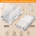 thumbnail image 2 of Collapsible Stainless Steel Bread Slicing Guide, Plastic-Free Adjustable Bread Cutting Rack with Crumb Catcher - Uniform Slice Thickness from 0.4" to 1.2" for Homemade Bread, Sourdough, Bagels &, 2 of 6
