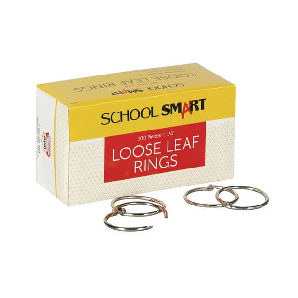 School Smart Loose Leaf Rings, 11/2 Inches, Nickel Plated Steel, Pack