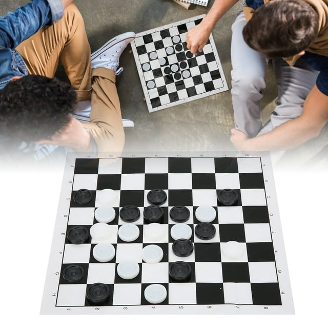 International Checkers Set, Foldable 2Set Portable Plastic Educational Checkers Toy Light Weight For Outdoor Camping For Travel For Parties