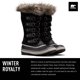 thumbnail image 2 of Botas de invierno Sorel para mujer, de gamuza impermeable, color negro, talla 8.5, 2 of 7