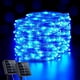 thumbnail image 2 of JMEXSUSS 2 unidades en total 400 luces LED solares azules para exteriores, impermeables, luces solares azules de 66 pies con 8 modos, luces solares de Navidad de alambre de cobre para patio, jardín, p, 2 of 4