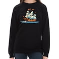 thumbnail image 3 of Painting Ship With Sails Graphic Long Sleeve Crewneck Tee - Black XL, 3 of 4