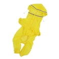 thumbnail image 3 of Chubasquero para mascotas ANGGREK diseño de 4 patas ajustable cómodo con capucha impermeable amarillo reflectante para mascotas grandes, 3 of 8
