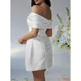 thumbnail image 4 of Saitn Short Cocktail Dresses for Teens Off the Shoulder Homecoming Dress with Party Gowns 2025 Cream White XL, 4 of 8