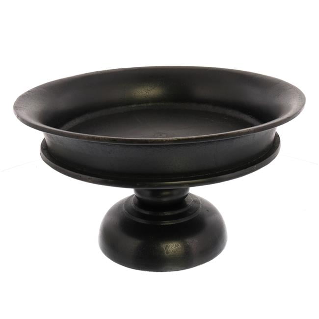 Benjara BM217867 Metal Pedestal Bowl with Raised Top, Black 7 x 12.25 x 12.25 in. Walmart