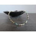 thumbnail image 2 of African Turquoise 3mm Round Shape Faceted Cut Beads 7 inch Gold Plated Clasp Bracelet for men, women, unisex. Link Chain Stacking Bracelet.|LINK_00063, 2 of 5