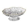 thumbnail image 3 of Cesta de frutas con orificio de drenaje, plato para ensaladas, postres, aperitivos, cuenco decorativo con pedestal. Claro, 3 of 9