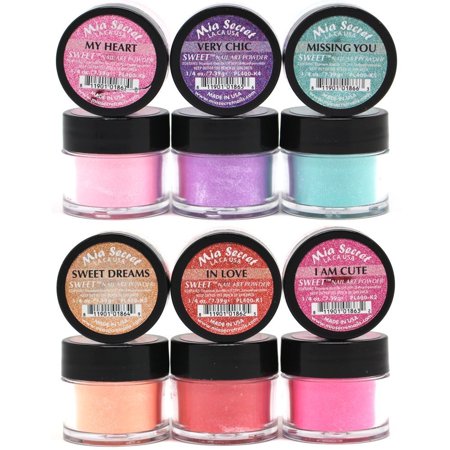 Mia Secret -Sweet Nail Acrylic Powder collection set of 6 - Walmart.com