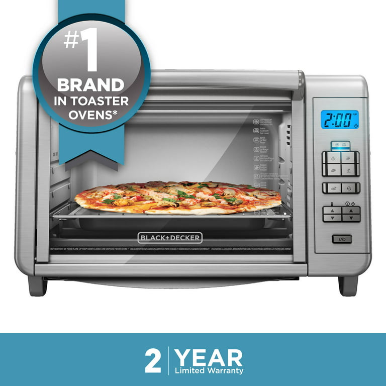 BLACK+DECKER 6-Slice Digital Convection Countertop Toaster Oven, Stainless  Steel, TO3280SSD
