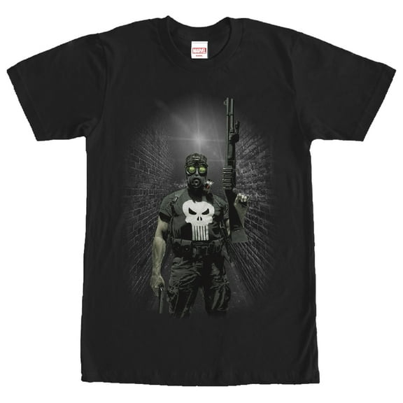 Men's Marvel Punisher Gas Mask  Graphic Tee Black 2X Large