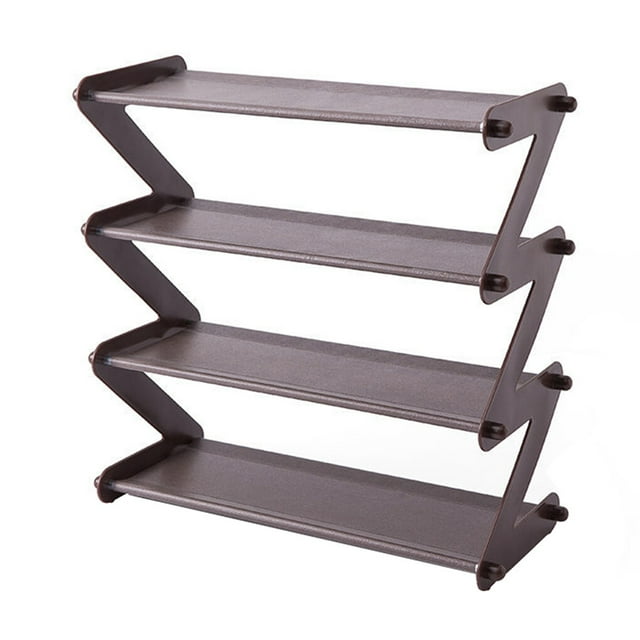 Yuarrent Estante para zapatos, soporte para zapatos de 4 niveles, organizador de almacenamiento de plástico en forma de Z para el dormitorio Almacenamiento y organización del hogar