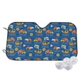 thumbnail image 2 of Lsque Construction Vehicles Car Windshield Sun Shade | Accordion Folding Style Auto Shade for Car Truck SUV Van | Blocks UV Rays Sun Visor Protector | Small, 2 of 7