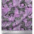 thumbnail image 1 of Soimoi Purple Poly Georgette Fabric Leaves & Wild Animal Print Fabric by The Yard 52 Inch Wide, 1 of 3