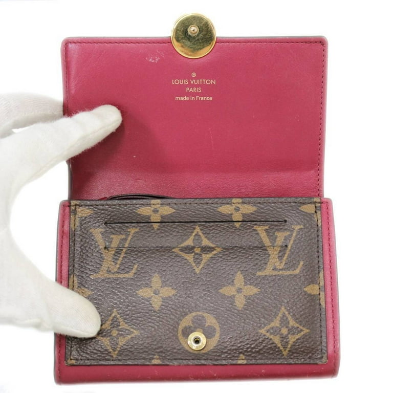 Authenticated used Louis Vuitton Louvuitton Portofeuil Flor Bi-Fold Wallet Monogram Fuchsia M64588 Sp2158 Box, Women's, Size: (HxWxD): 9.5cm x 13.5cm