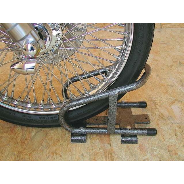 Rack-Em Motorcycle Wheel Chock RA-17 Black/Gray; Steel; Single