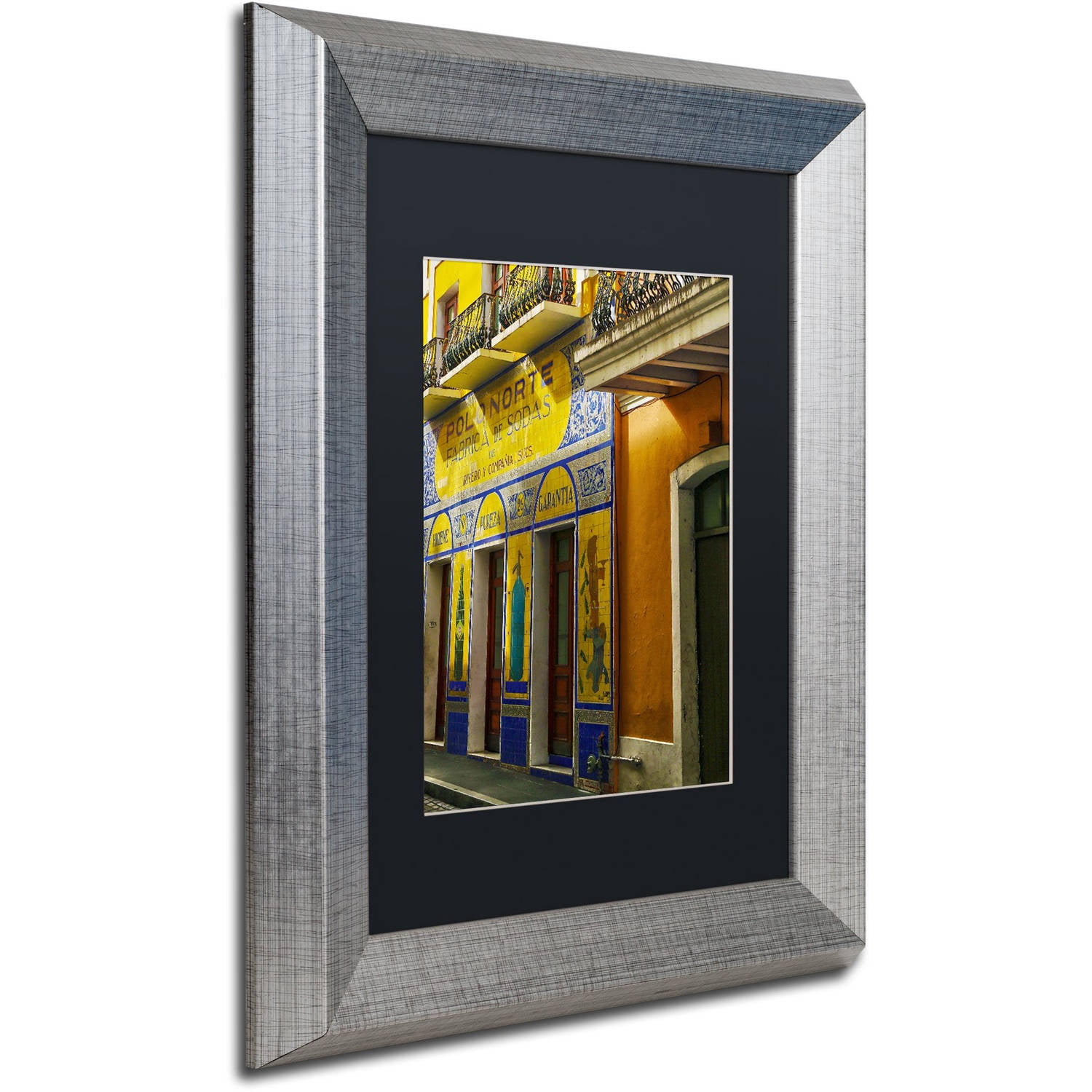 Trademark Fine Art "Old San Juan 4" Canvas Art by CATeyes, Black Matte, Silver Frame