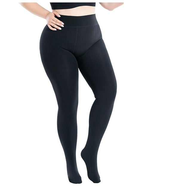 ShomPort Plus Size Pantyhose for Womens High Waisted Padded Soft Solid Color Fall Winter Warm Thickened Outdoor Tights