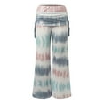 thumbnail image 4 of Bibifish Womens Yoga Pants Wide-Flared Yoga Pants Multi-Color Tie-Dye Print Drawstring Waist Lightweight Festival Outing Trendy Activewear, 4 of 5