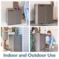 thumbnail image 3 of Sunnydaze Outdoor Double Trash Can - Polypropylene Resin - Light Gray- 78 Gallons, 3 of 10