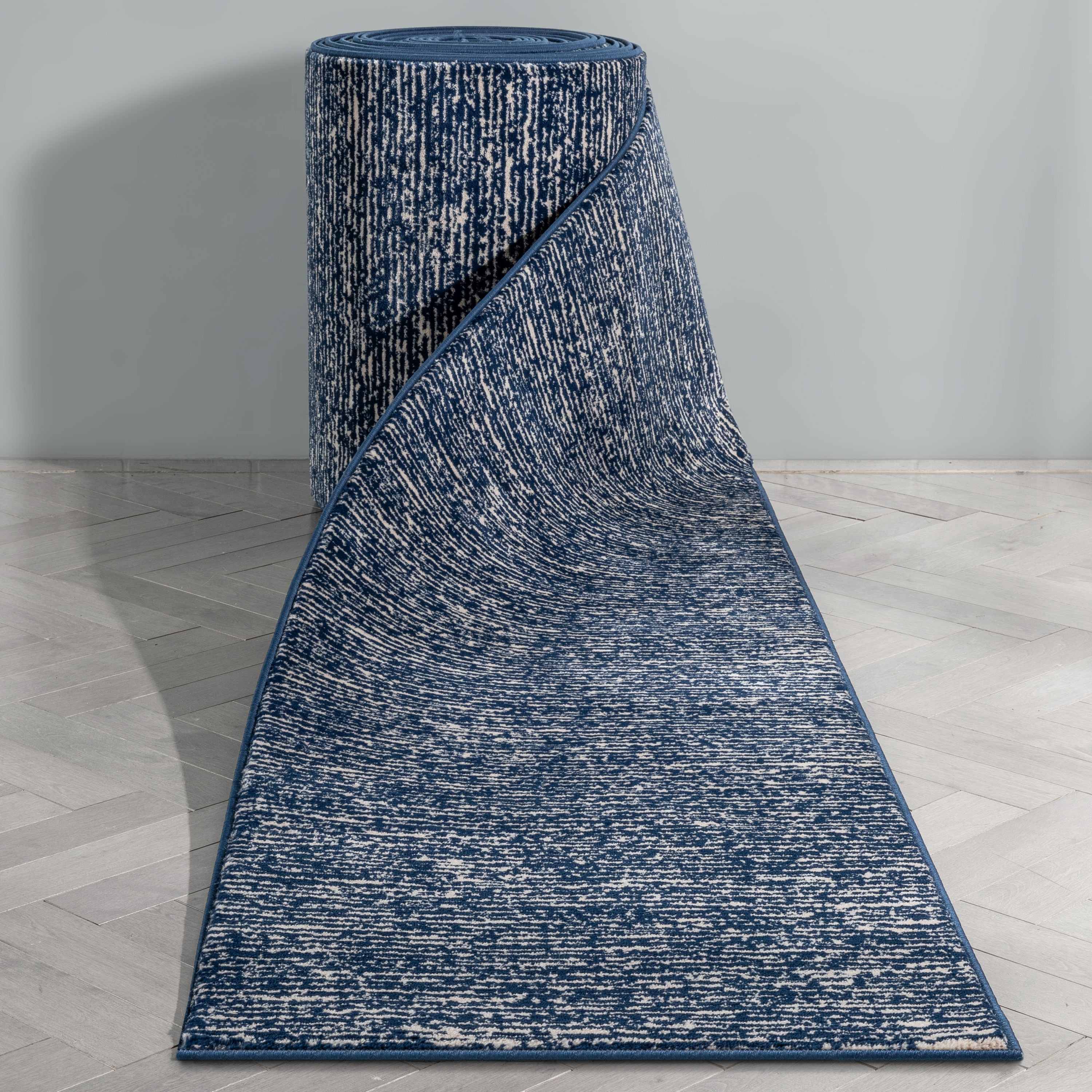 Runner Rug Outline Well Woven Custom Size Runner - Choose Your Length - Ewen Blue Stripes ...