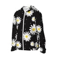 thumbnail image 2 of Daiia Daisies Flowers UPF 50+ Sun Protection Hoodie Jacket Lightweight Long Sleeve Sun Shirt for Women Men with Pocket Hiking Outdoor-Small, 2 of 9