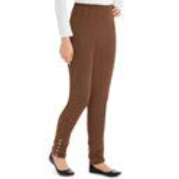Collections Cinched Ankle Leggings with Button Accents and Elastic  Waistband, 30 L Inseam, Made of Cotton and Spandex 