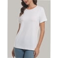 thumbnail image 2 of Womens Tops Short Sleeve T-Shirts Fitted Crewneck Tee, 2 of 6