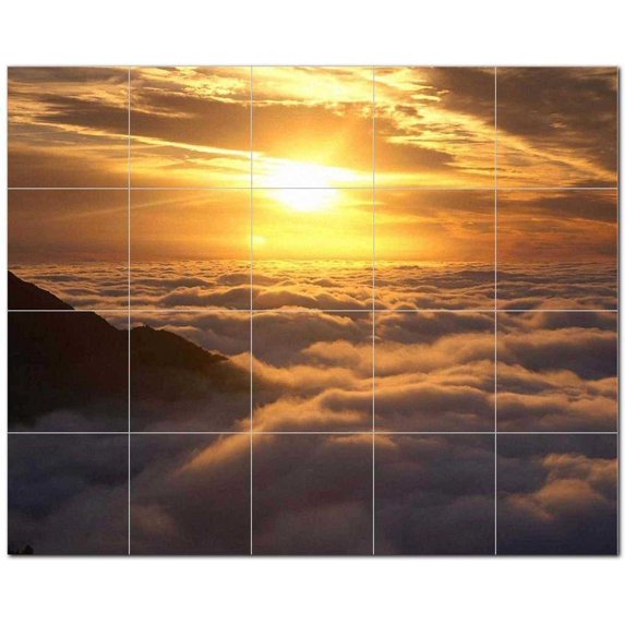 Sunset Picture Ceramic Tile Mural Kitchen Backsplash Bathroom Shower, 405946-L54