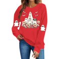 thumbnail image 2 of Meichang Womens Halloween Sweatshirt Ghost Graphic Crewneck Pullover Fall Casual Long Sleeve Holiday Sweatshirts, 2 of 5