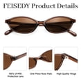 thumbnail image 4 of Gafas de sol FEISEDY retro ovaladas con diseño ojo de gato para mujer B0257, 4 of 6