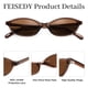 thumbnail image 4 of Gafas de sol FEISEDY retro ovaladas con diseño ojo de gato para mujer B0257, 4 of 6