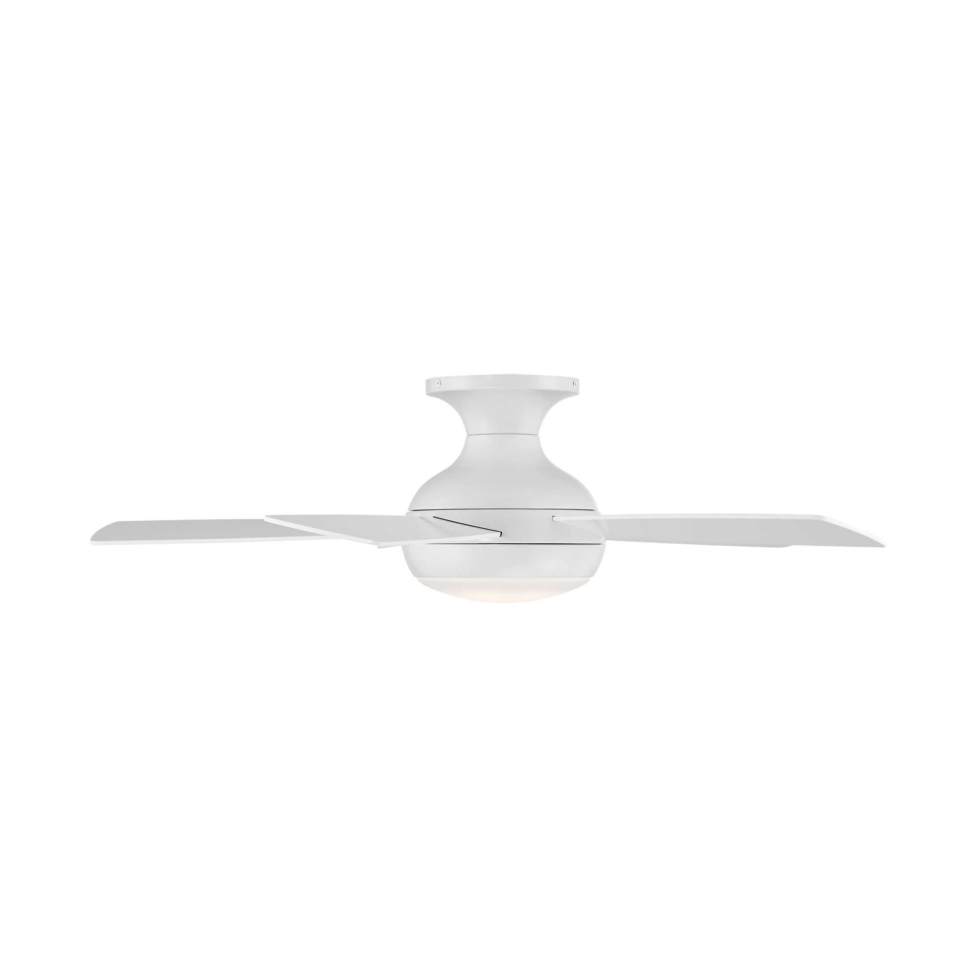 WAC Odyssey 44" Matte White Integrated LED Smart Flush Mount Ceiling Fan with Remote Control