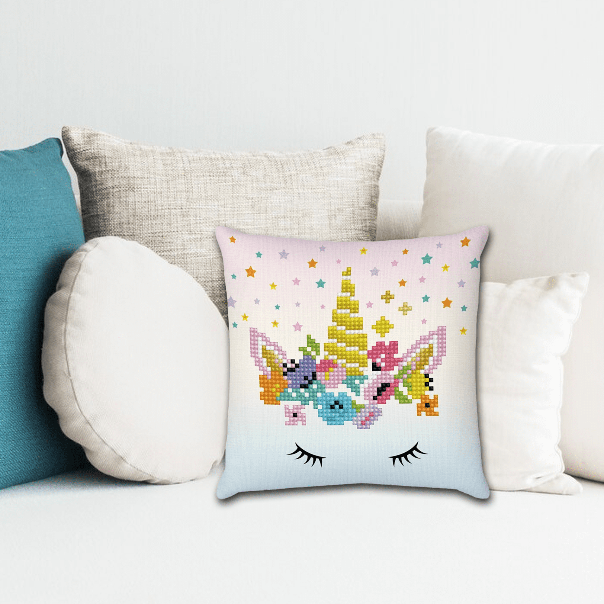 Diamond Dotz Flower Crown Mini Pillow Unicorn Diamond Painting Kits for Adults - Diamond Art Kits a Relaxing Creative Craft Kit with Dotz Gems 7"x7"