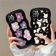 thumbnail image 2 of Redmi 12C 10C 10A 10 9 9A 9C 9T Note 11 Pro + 11s 11 10s 10 9s 9 8 Poco X4Pro X3 X3NFC M4 Mi 11 Lite 10TPro Púrpura Flor Negra Pintura Al Óleo Onda Funda De Teléfono TPU Suave Cubierta, 2 of 3