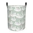 thumbnail image 1 of Balery White Birds Cesta de ropa redonda con asas, impermeable, independiente, para ropa, juguetes, dormitorio y familia-Medium, 1 of 6