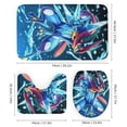 thumbnail image 4 of 4 Pcs Shower Curtain Set with Non-Slip Rug, Toilet Lid Cover and Bath Mat, Colorful Waterproof Shower Curtain with 12 Hooks, Bathroom Decor Accessories 72" x 72", 4 of 8
