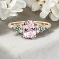 thumbnail image 2 of STERLING MINIMALIST 1.5ct Oval Shaped Peach Morganite Proposal Ring, Kite Cut Moss Agate Bridal Ring, Diamond Promise Ring For Her, Christmas Gifts, Birthstone Fine Jewelry, 2 of 4