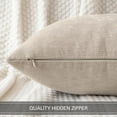 thumbnail image 3 of Beige Decorative Pillow Covers 18x18 Inch Soft Chenille Couch Throw Pillows, 3 of 6