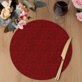 thumbnail image 3 of Red Floral Round Placemats Set of 4, Braided Polypropylene Place Mats, Country Farmhouse Abstract Flowers Pattern Washable Table Mats for Kitchen Dinner Holiday Wedding Party Coffee Table Decor 15", 3 of 9