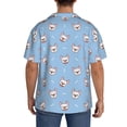 thumbnail image 5 of Naloa French Bulldog Head Men's Loose Fit Cuban Collar Short-Sleeve Shirt with Button-down and Chest Pocket for Everyday Wear Outings - Small, 5 of 7