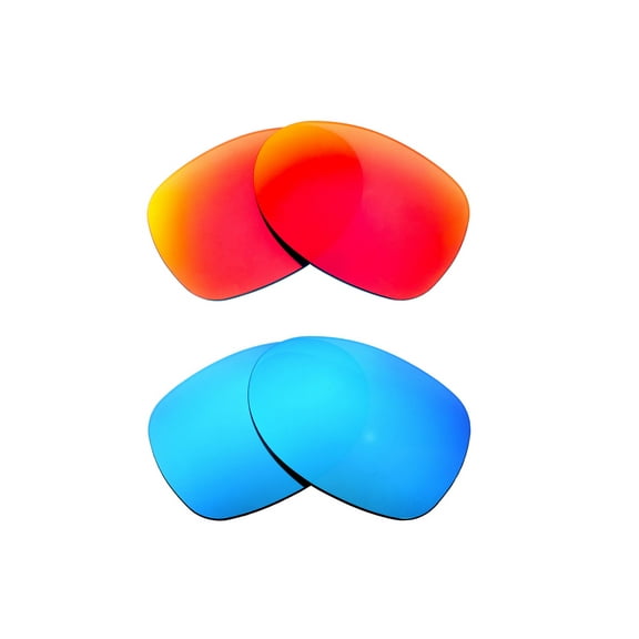 Walleva Polarized Fire Red   Ice Blue Replacement Lenses For Maui Jim Cloud Break Sunglasses