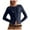 Navy, variant on Womens Long Sleeve Tops Fall Lightweight Cardigan Cropped Going Out Shirts Ribbed Button Down Cute Trendy 2025 (, L)