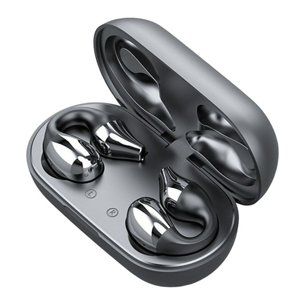 Auriculares inalámbricos con clip de baja latencia con micrófono y estuche de carga Auriculares para Negro