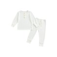 thumbnail image 1 of Honganda Vêtements de Nuit pour Enfants, Hauts à Manches Longues Col Rond + Pantalons Longs, 1 of 9