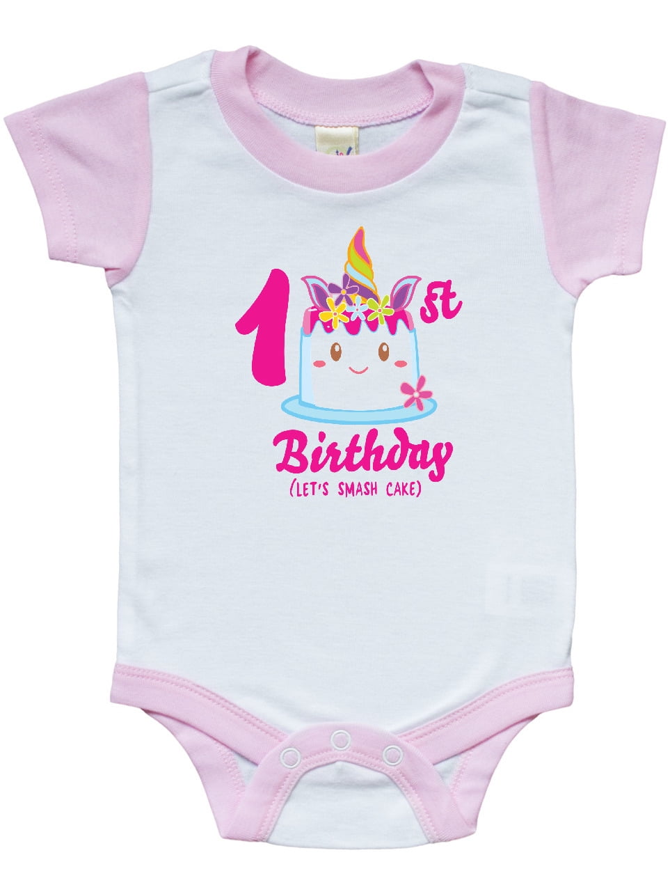 INKtastic 1st Birthday Lets Smash Cake Infant Creeper