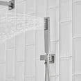 thumbnail image 6 of BWE Brushed Nickel Shower Faucet 10 Inch Square Luxury Rain Mixer Shower System Sets Complete 2-Functions Pressure Balancing Wall Mount Rainfall Rough-in Valve Body and Trim Included, 6 of 9