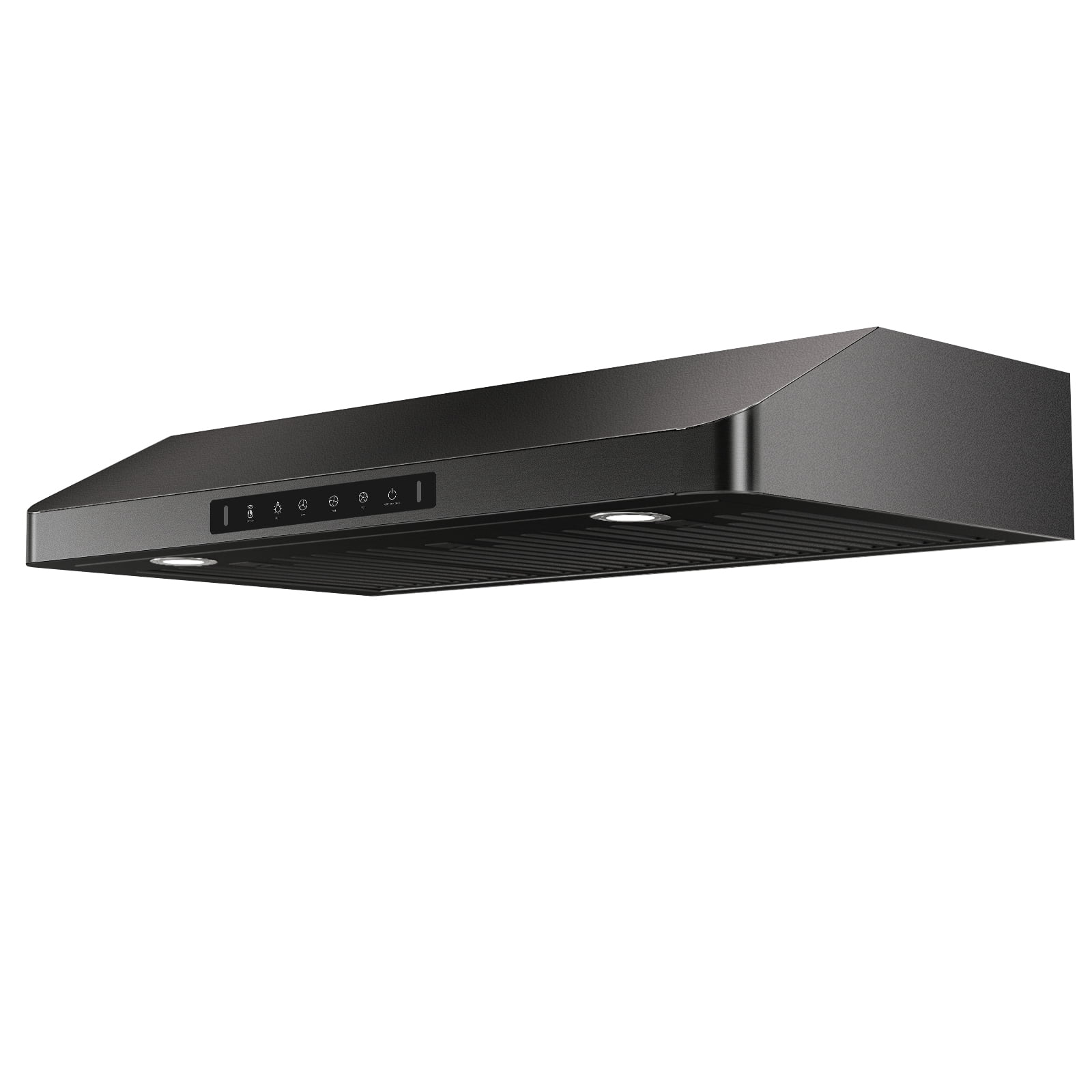 VIKIO 36 inch Under Cabinet Range Hood 900CFM, Ducted 3 Speed Exhaust Fan, Touch Panel, Stainless Steel, Black